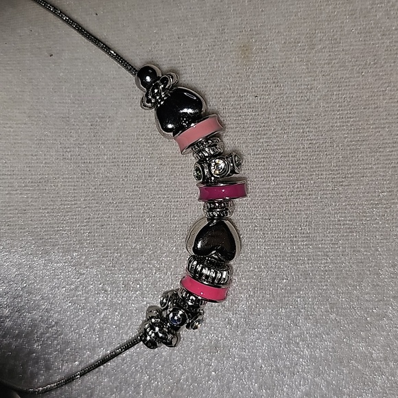 TCP Pink and Silver Beaded Necklace 16 Inches A - Picture 1 of 4